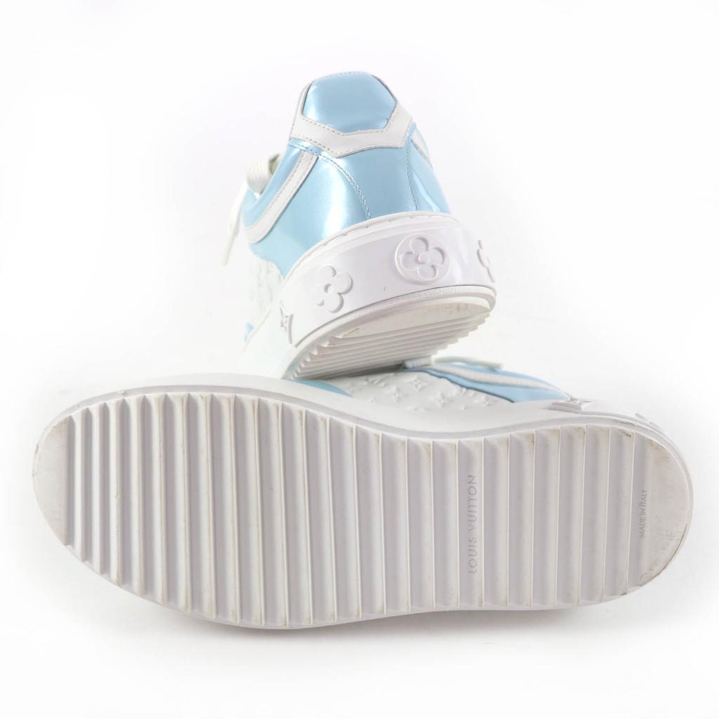 Great LOUIS VUITTON Low cut sneakers timeout line Monogram Light blue Women 37 Used