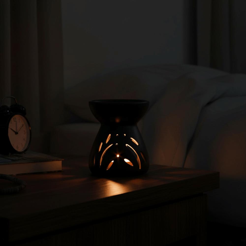 Керамическая аромалампа с ложкой для чайной свечи, вместимость 90 мл, термостойкий диффузор для эфирных масел, украшение ручной работы