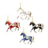 Rhinestone Horse Ornament Elegant Christmas Tree Decoration with Keychain 2D Acrylic Hanging Decor Equestrian Gift for Horse Lovers