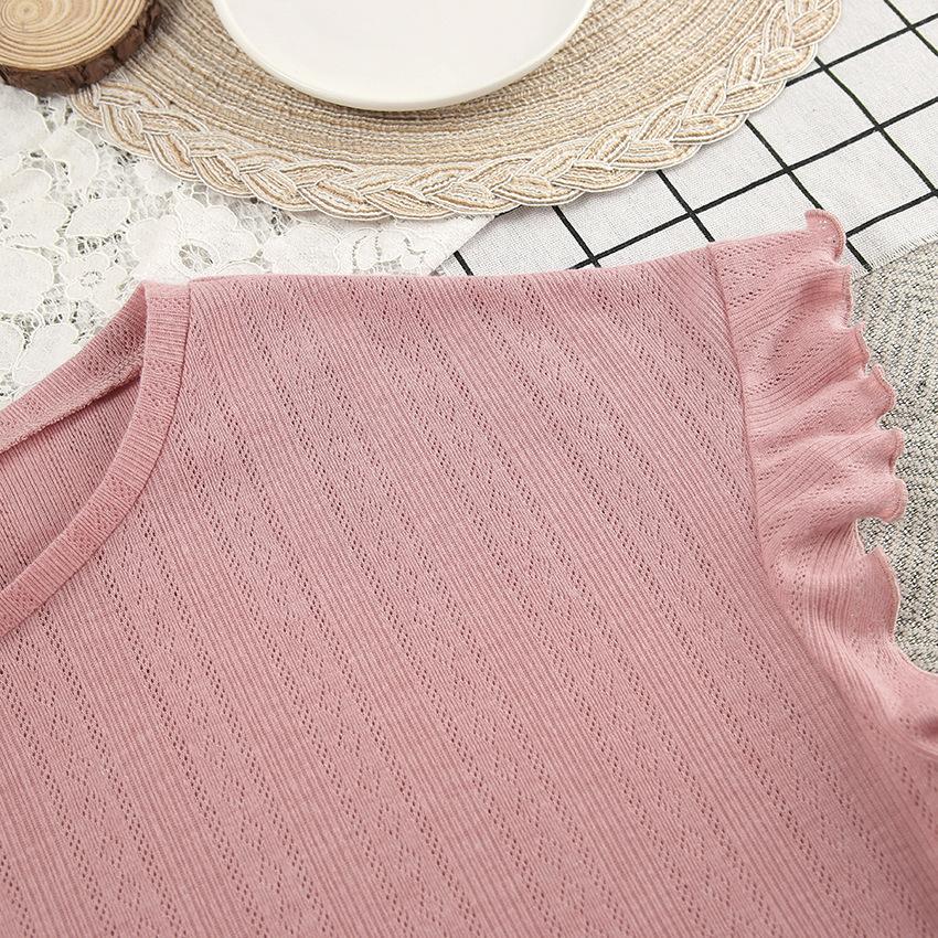 European and American summer new round neck short-sleeved shorts loungewear ruffle edge casual loose pajamas women's loungewear