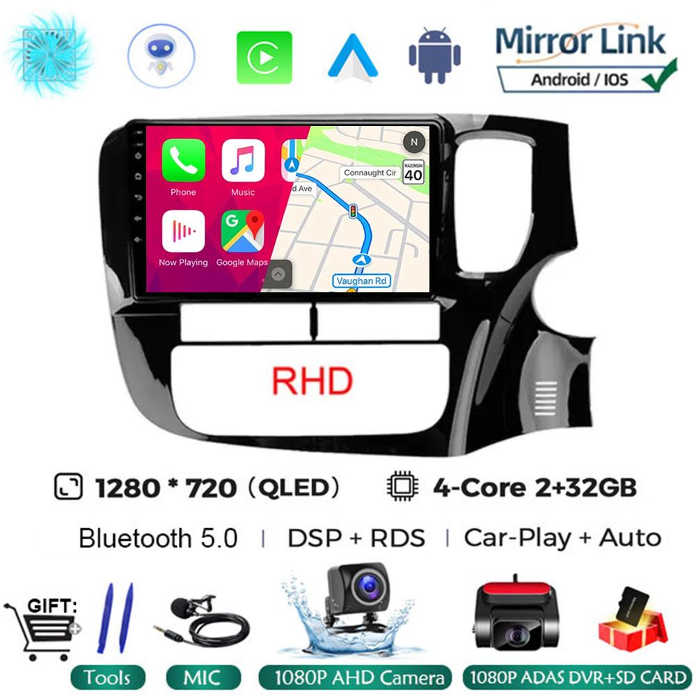 9-дюймовый Android 14 для Mitsubishi Outlander 3 GF0W GG0W RHD 2012 - 2018 автомобильное радио Авторадио Навигация GPS ADAS SWC Мультимедиа 4G