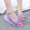 Fashion Women Rainbow Jelly Sandals Candy Color Peep Toe Female Flat Beach Shoes Slip On Slides Casual Ladies Summer Footwear Vbn67