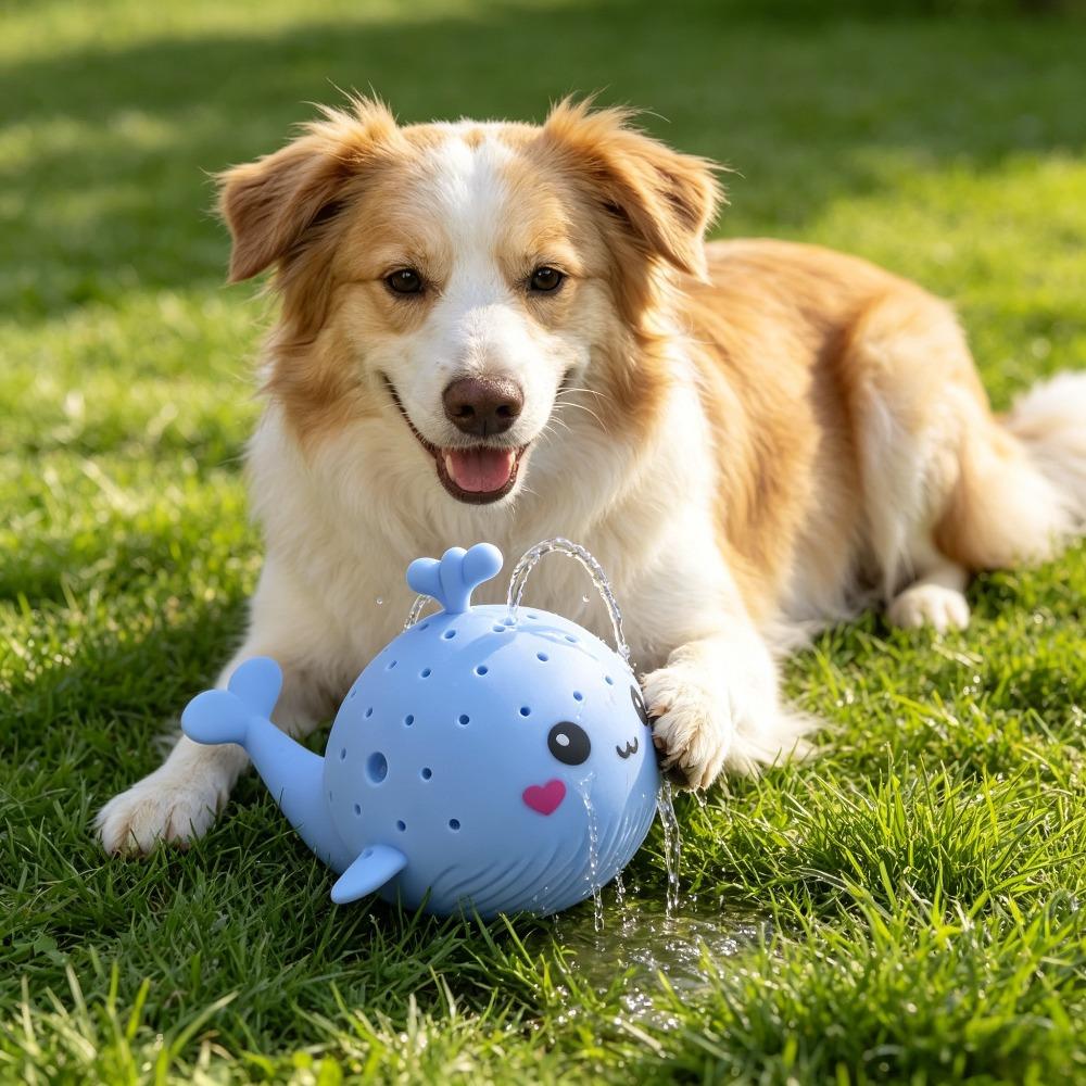 Whale-shaped Pet Toy To Squeeze and Spray - Absorbing Water Toy for The Beach, Summer Heat Relief and Interactive Fun
