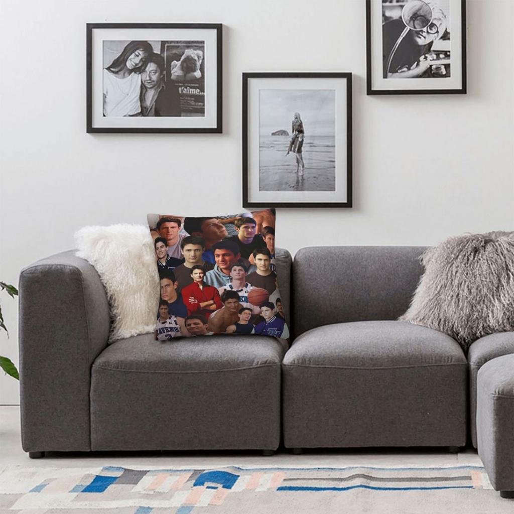 One Tree Hill Nathan Scott Pillowcase Polyester Linen Velvet Printed Zip Decor Pillow Case Sofa Seater Cushion Case 45X45