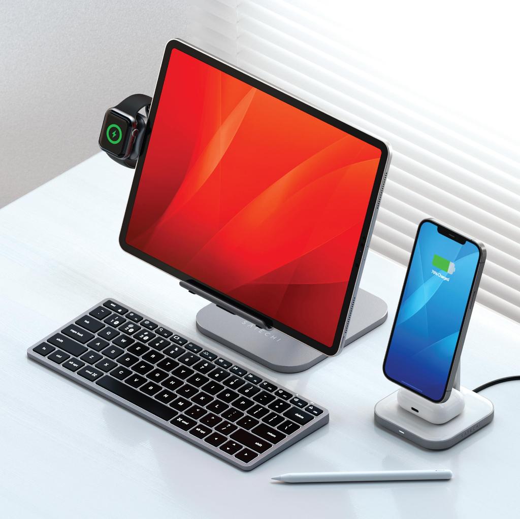 Клавиатура Satechi Slim X1 Bluetooth с подсветкой и возможностью работы с устройствами Mac 2012 года или более поздних версий, такими как Multi-Pair (Космический серый) (1 Зона) (Совместимо с iMac, MacBook, iPad,