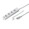 TAP-MG341N2-10 3-Pin, 4-Outlet Power Strip, 10m, with Magnetic Backing and 3-Pin To 2-Pin Conversion Adapter