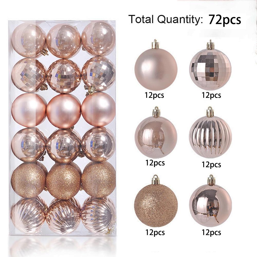 Пластиковые рождественские шары, 72 шт. 2,6 см Рождественские елочные украшения Подвесные шары Рождественские елочные безделушки для Нового года Рождественский елочный декор