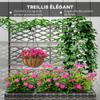 Planter for Plants with Trellis 3 Plant Boxes 33L in Woven Resin and Steel dim. 84L x 30W x 107H cm
