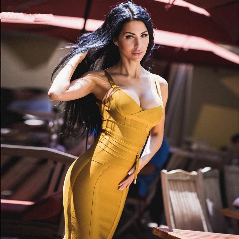 Spring Elegant Sexy Bandage Dress Slim Belt Evening Dress Party Women's Wear