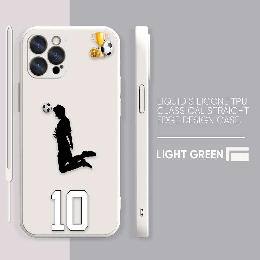 Funny Coque Football Phone Case iPhone 11 12 13 14 Pro Max 7 8 Plus XR XS SE Straight Edge Liquid Silica Gel Shell Cover Fundas