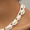 3Pcs/Set Beaded Seashell Necklace Boho Style Lightweight Layered Shell Necklace Ocean Jewelry Accessory Gift