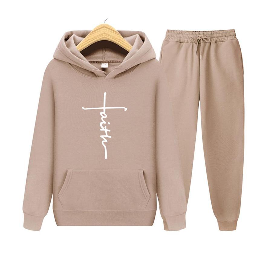Women Long Sleeve Hoodie Set  2 Piece Set Hoodies+Pants Sets Hoody Sweatshirt Sport Joggers Sweatpants Suit