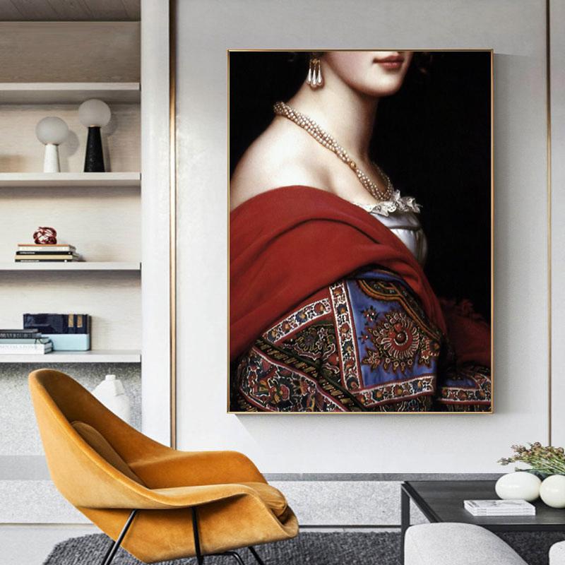 Винтажный женский портрет, холст, картина, женский плакат в стиле рококо, барокко, принт, настенная художественная картина для гостиной, Настенный декор, Cuadros