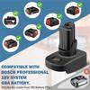 Адаптер-преобразователь для аккумуляторов Bosch 18V GBA BAT607 BAT614 BAT607G для преобразования в электроинструменты Bosch 12V и 10.8V