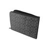 COACH L-Zip 33 presbyopia coated canvas and calfskin computer bag briefcase zipper folder bag clutch men's charcoal black