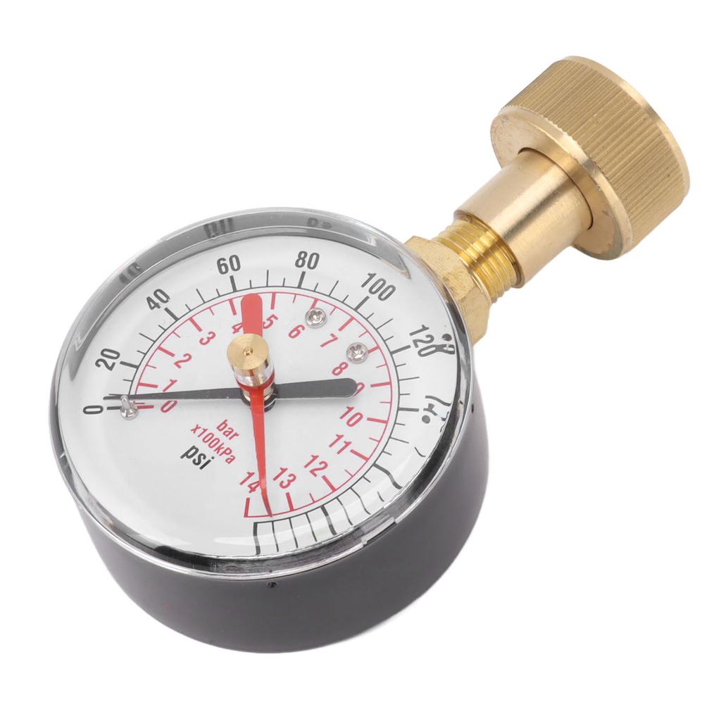Water Pressure Gauge Aluminum Alloy Iron 0 To 200Psi Universal Water Pressure Test Gauge with 3 4 Female Hose Thread