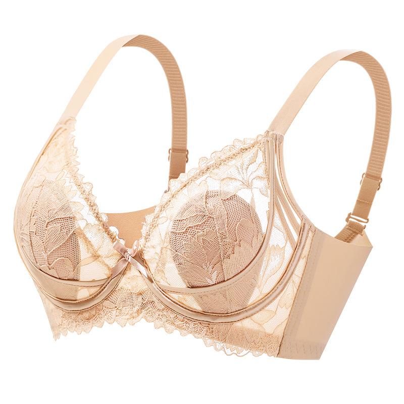Lace ultra-thin rabbit ear support anti-sagging breathable soft steel ring sexy bra
