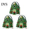 Reusable Holiday Gift Packaging Christmas House Box with Handle, 3D Gingerbread/Santa Claus/Tree/Snowflake Candy Snack Containers for Parties