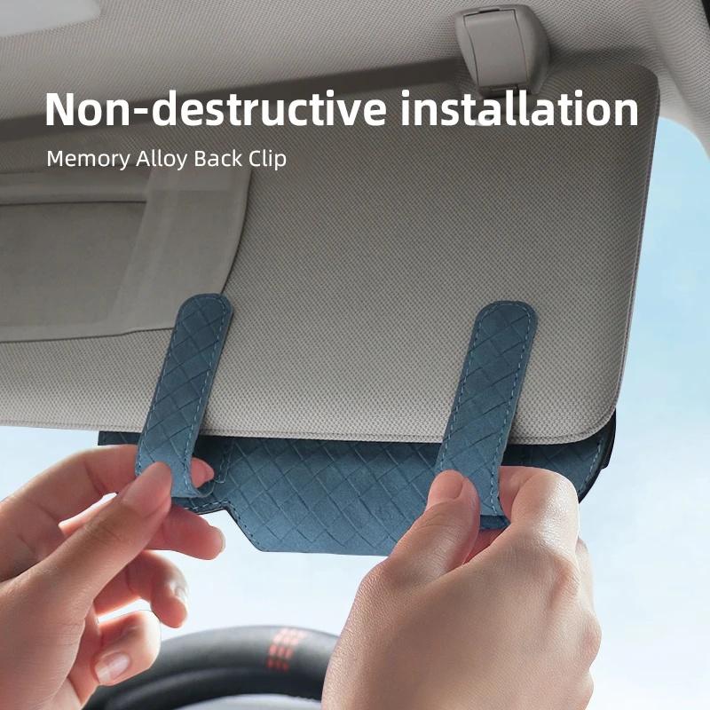1Pc Easy Install Suede Car Sunglasses Holder Clip for Jeep Renegade Wrangler JK Grand Cherokee Compass Patriot Auto Accessories