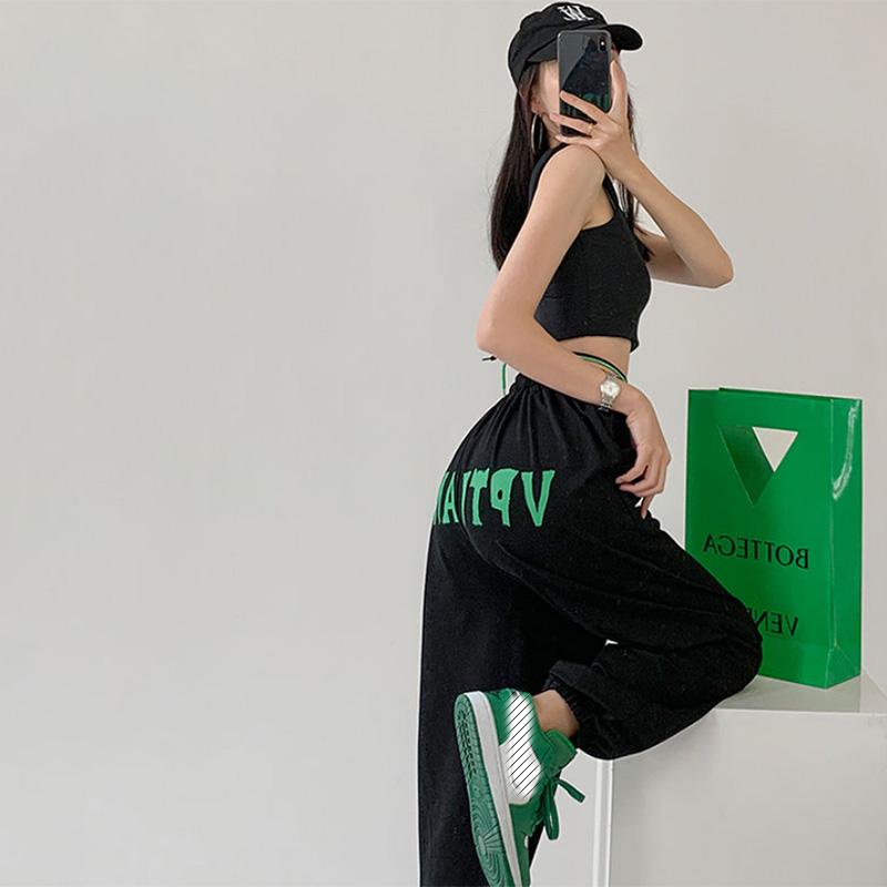 Брюки для джазовых танцев в стиле хип-хоп, женские свободные повседневные спортивные брюки, свободные широкие брюки для квадратных танцев