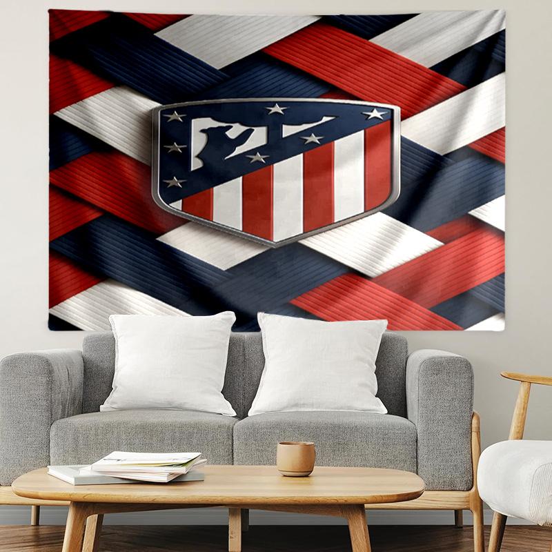 Atletico Madrid Print Tapestry, Lightweight Wall Hanging, for Bedroom, Dorm, Living Room, Home Art Decor - Birthday Christmas Gift for Friends