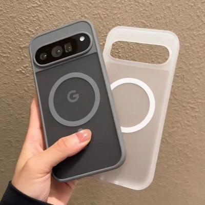 Бронированный Полупрозрачный Матовый Магнитный Чехол Для Magsafe Для Google Pixel 10 9 Pro XL 10 9 Pro 10A 9A Беспроводная Зарядка Конфетный Тонкий Чехол