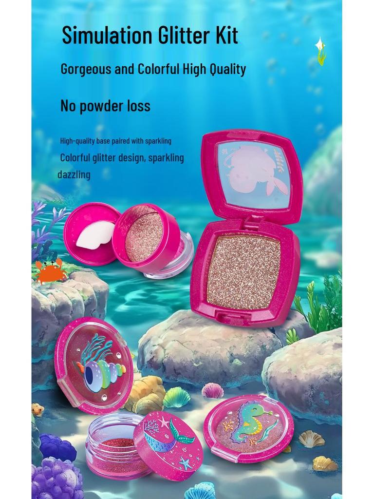 Children's Cross-Border Cosmetic Play Set: Lipstick, Nail Polish, Makeup Box, Princess Dressing Table Toy