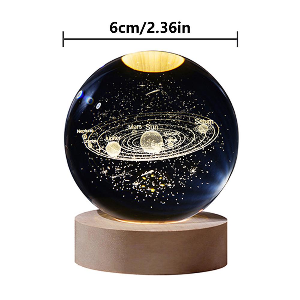 3D USB Galaxy Crystal Ball Night Light Kids Красочный светодиодный атмосферный светильник Базовый цветной светильник с изменяющимся светом Подарок на день рождения для подростков