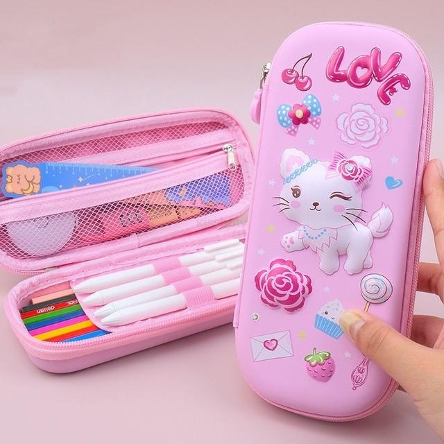 3D EVA Large Capacity Pencil Case Pen Holder Cute Cartoon Pencil Bag For Girls Boy Kids School Stationery Pencil Box Pencilcase