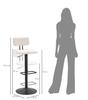 Bar Stool With Lift Light White Cm 41X47,5X85-106,5(Seat Cm 61-83) Set 2Pcs