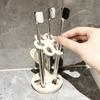 Ceramic Toothbrush Holder 6 Slots Bathroom Storage Holder Toothbrush Rack  Bathroom Supplies