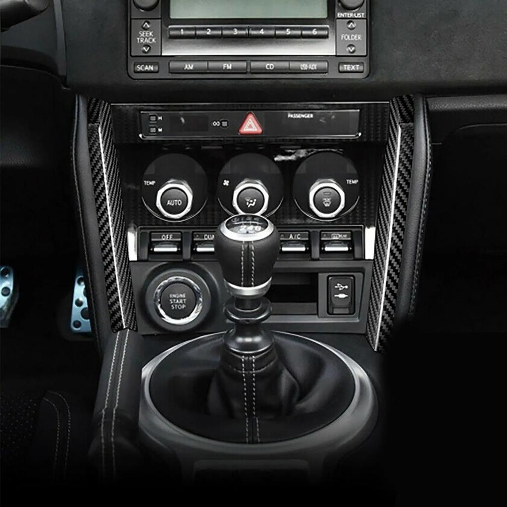 4pcs Car Center Console Panel Decor Sticker Carbon Fiber for Subaru BRZ Toyota GT 86 2016- Automotive Interior Accessories