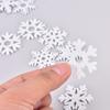 50Pcs Mix Shape Wooden White Snowflakes Christmas Ornaments Xmas Wood Pendants