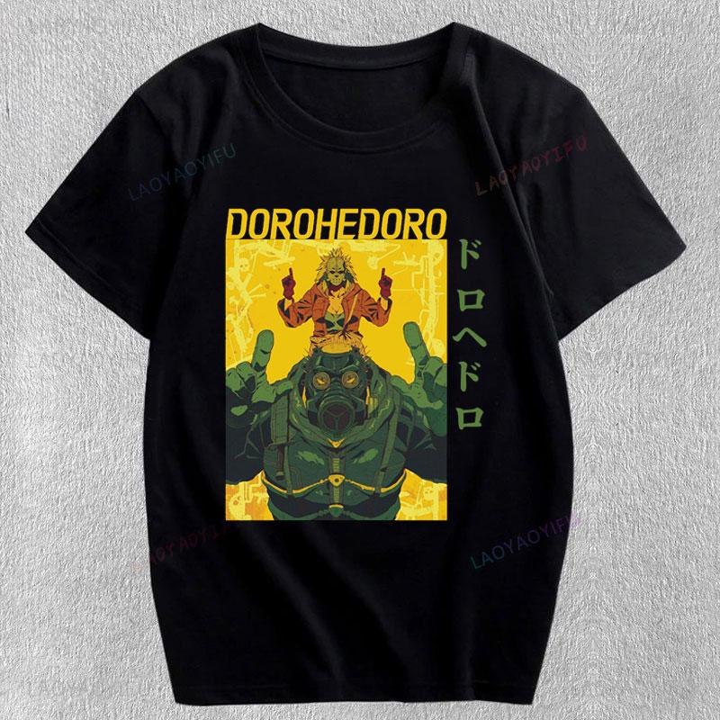Японская Аниме Рубашка Dorohedoro KaiУнисекс Женская С Коротким Рукавом Дешевый Материал Полиэстер Графический Принт Унисексga Y2k Одежда
