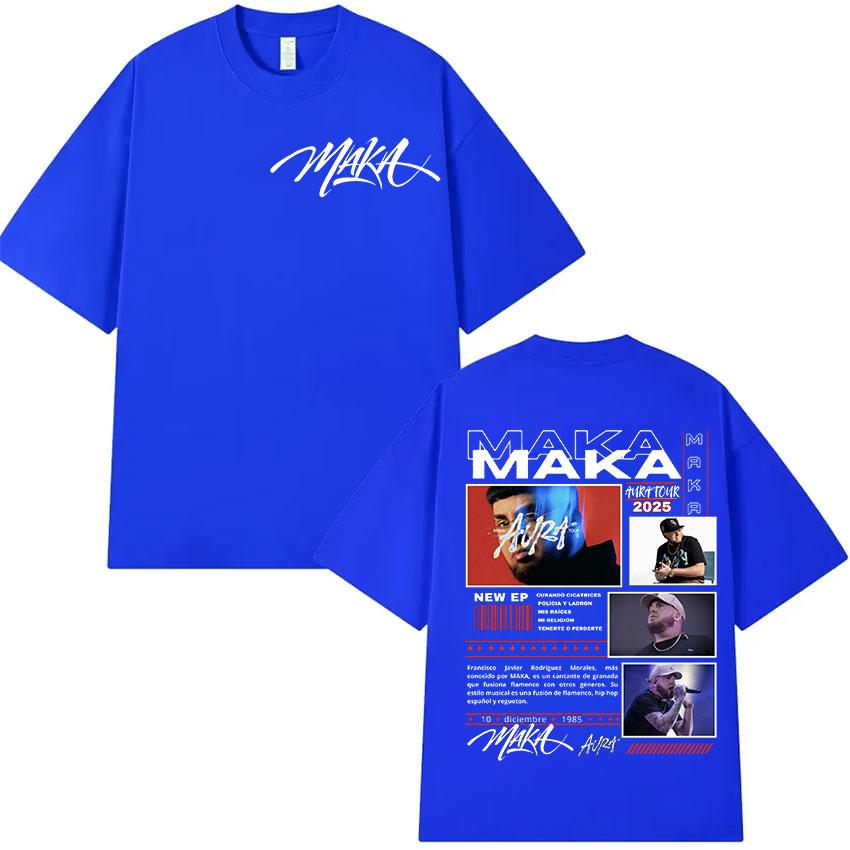 Maka Aura Tour 2025 Album Print T Shirts Mens Hip Hop Retro Style Short Sleeve Tshirt Rap Unisex Gothic Clothing Cotton Tshirt