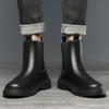 Men's Autumn Chelsea Boots Solid Color Black Retro Motorcycle Ankle Boots for Men Outdoor High Top Casual Shoe Botas Para Hombre