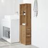 VidaXL Armoire de salle de bain étroite avec roulettes chêne artisanal, armoire de salle de bain haute, rangement de salle 855303