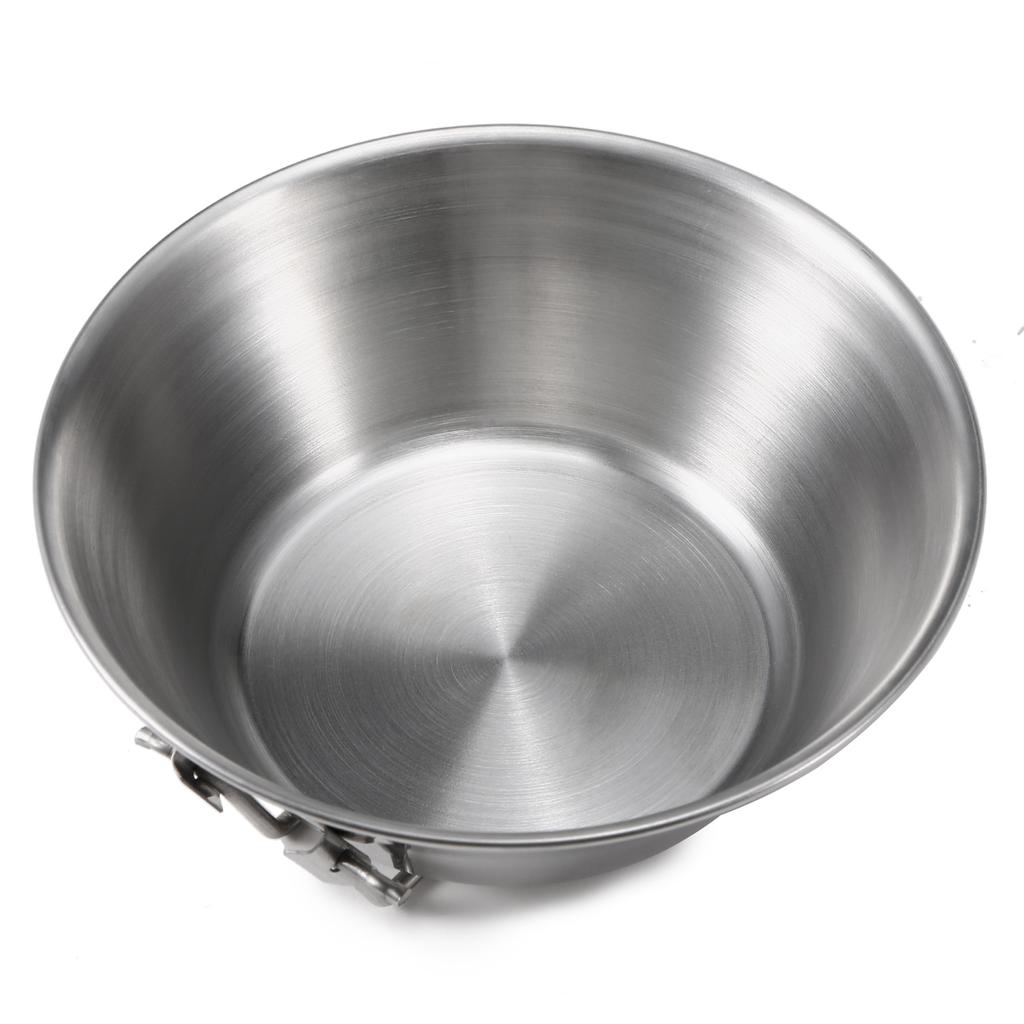 Чаша Lixada из нержавеющей стали со складной ручкой для кемпинга, пешего туризма, пикника