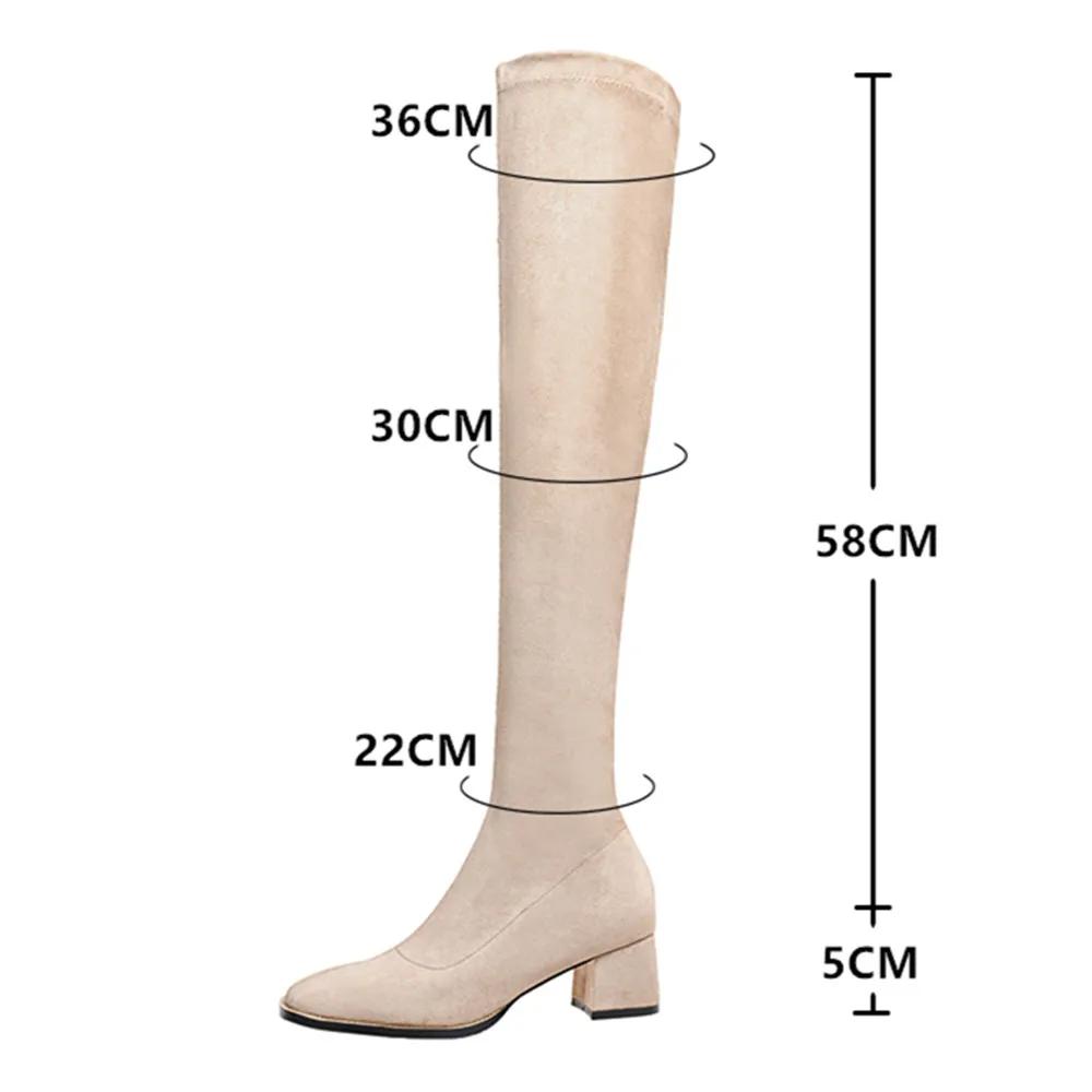 Fashion Fashion Over The Knee Boots Women 2025 Autumn Winter New High Botas Mujer Khaki Suede Pumps Sock Shoes High Heels Boots Black