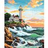 Frame Painting By Numbers Seaside Lighthouse Handpainted Acrylic Paint With Numbers For Adults Diy Crafts Home Decors 40x50