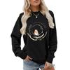 Autumn Women's Hoodie Bird Twig Circle Leisurely Classical Printed Top Loose Fashion Crew-neck Hoodie Ladies Long Sleeve Pullover
