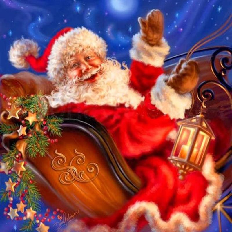 Санта-Клаус DIY 5D алмазная живопись полная круглая дрель стразы мозаика Рождественская Алмазная вышивка наборы крестиков настенное искусство