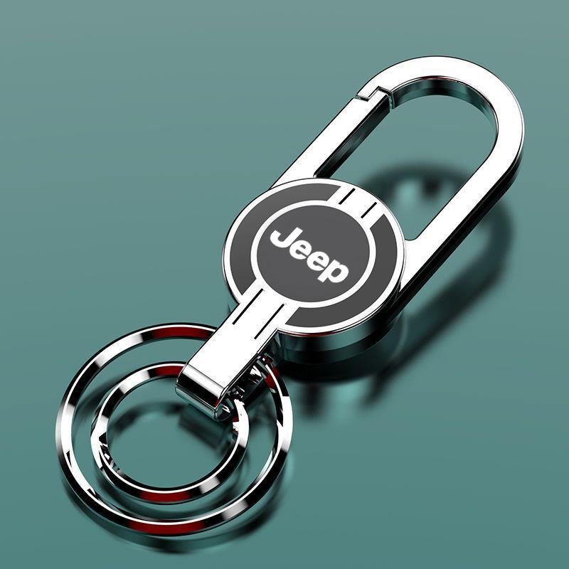 For Jeep Metal Car Emblem Keychain Logo Keyring Pendants Accessories For Jeep Grand Cherokee Wrangler JK Gladiator Compass Re