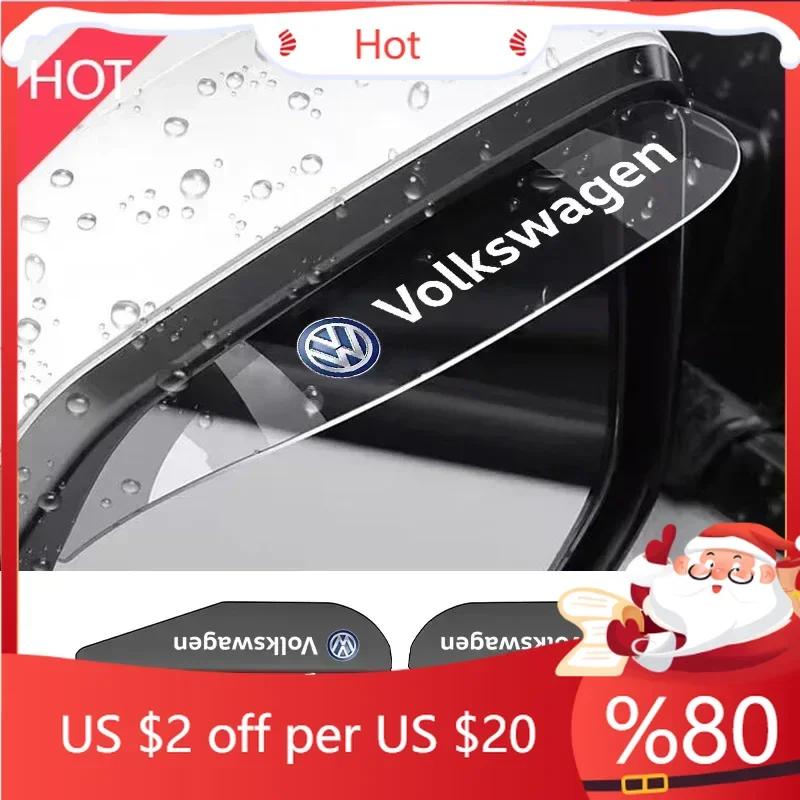 80% Hot 2Pcs Car Rearview Mirror Rain Eyebrow Sun Shade Cover Sticker For Volkswagen VW Scirocco GOLF MK6 Polo Tiguan PASSAT