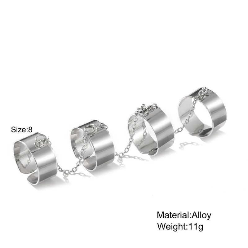 Набор модных колец в европейском и американском стиле, индивидуальное открытое кольцо в Японии и Корее, кольцо на указательный палец в одном стиле для мужчин и женщин.