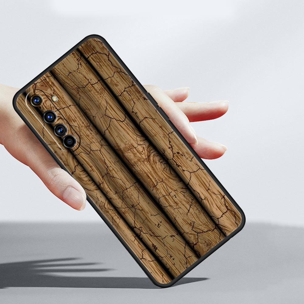 Чехол из дерева с текстурой под дерево класса люкс для Realme C67 C63 C55 C53 C35 C25 C21 GT 2 3 5 6 10 11 12 13 Pro 5G Мягкий ТПУ Чехол для телефона