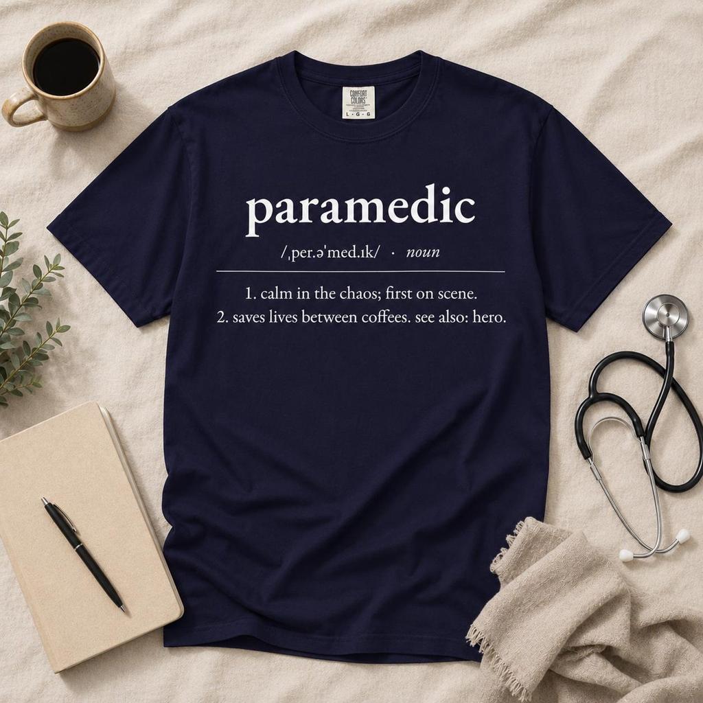 Paramedic Definition Shirt, Appreciation Comfort Colors 1717 Tee, Paramedic Gift
