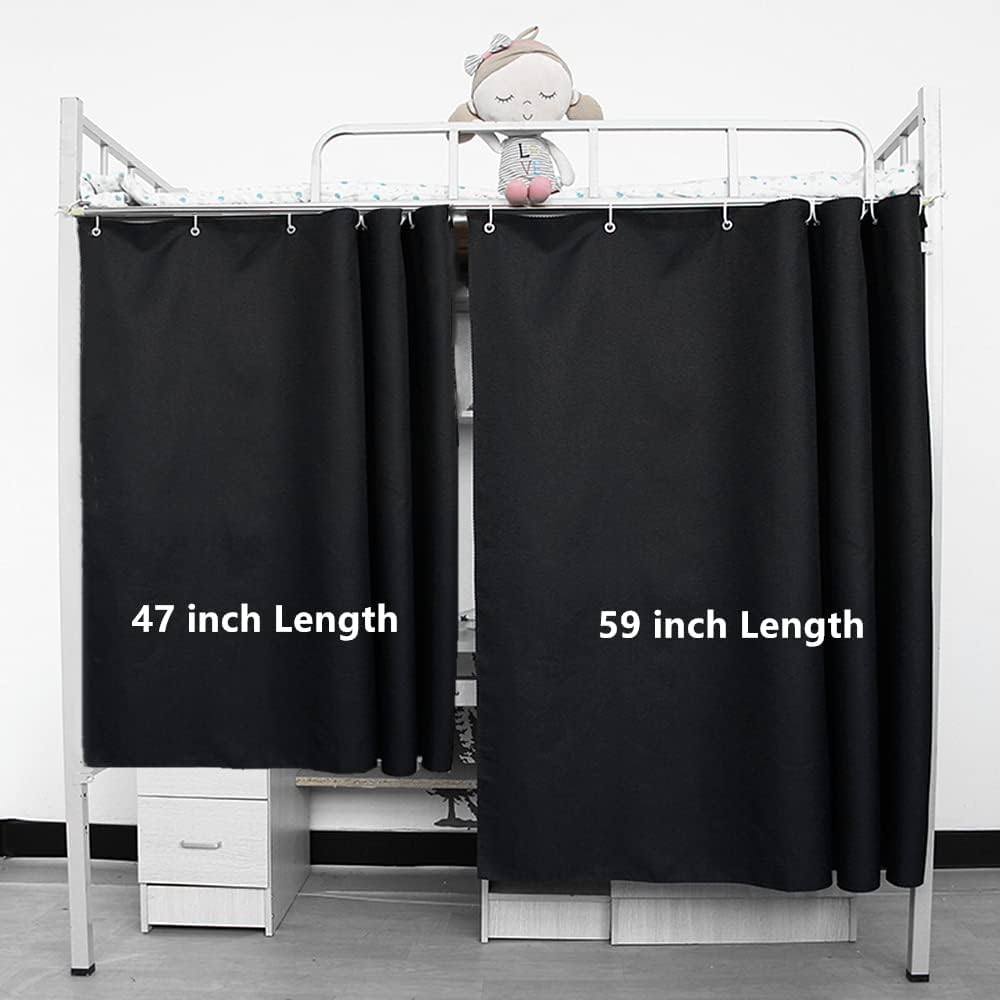 Зеленая шторка для кровати с люверсами, однотонные светонепроницаемые шторы длиной 47 дюймов, блокирующие свет, приватность, разделитель комнаты для студенческого общежития, двухъярусных кроватей, 1 панель Ш79 х