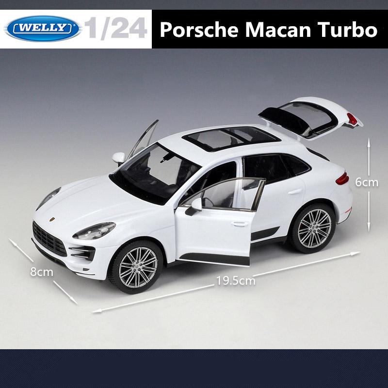 AABKP1 WELLY 1:24 Porsche Macan Turbo SUV Alloy Car Model Diecast Metal Toy Vehicles Car Model High Simulation Collection Children Gift