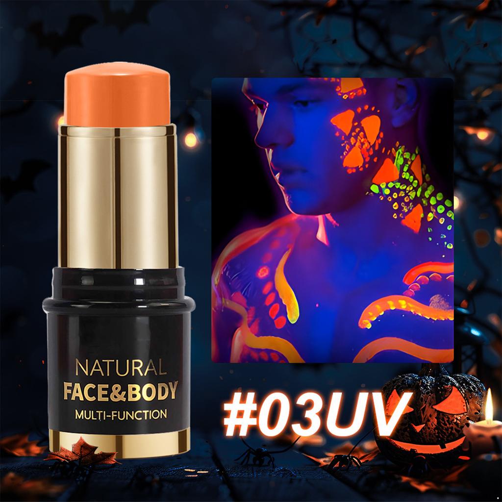 Набор мелков для грима, светящихся в темноте, неоновый УФ-набор для боди-арта, флуоресцентный Хэллоуинский макияж для взрослых, детей, вечеринка, косплей, карнавал, Марди Гра